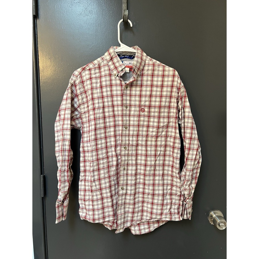 Wrangler George Strait Western Button Up Long Sleeve Pocket Red Cotton Sz S
